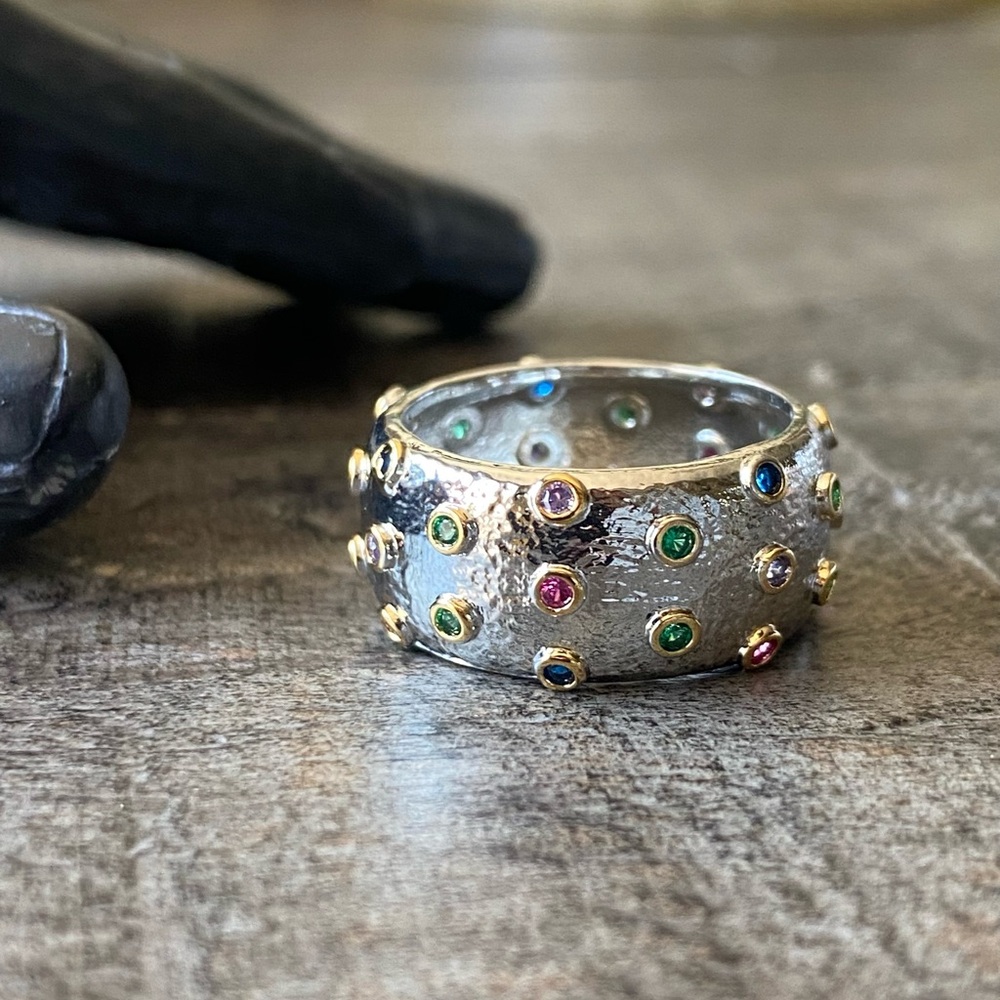 NEW Silver & Gemstone Cocktail Ring - Picture 5 of 10